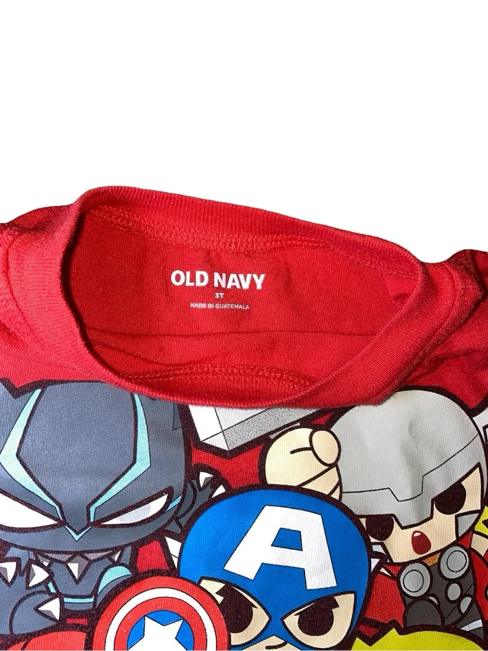 Marvel Avengers Chibi Graphic T-Shirt Red Toddler 3T Short Sleeve